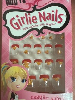Kids Press-On Nail Set in Pink & Orange